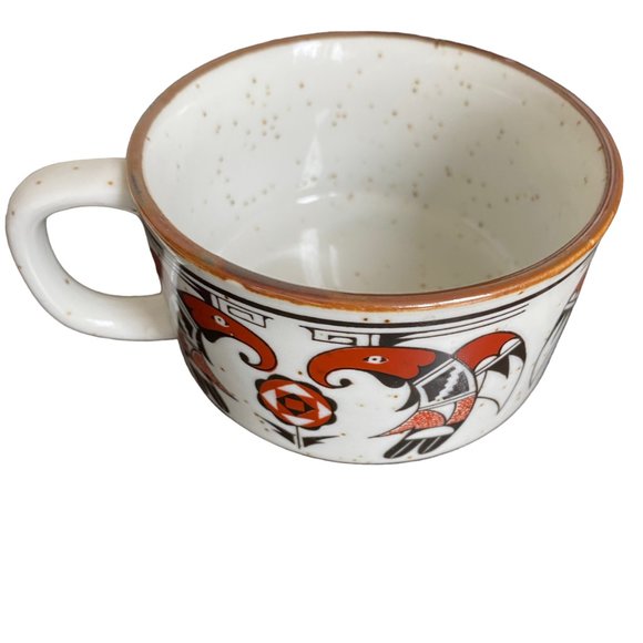 Vtg OMC Tiki Mid Mod Thunderbirds Otagiri Soup Stew Mugs Japanese Birds Aztec - Picture 3 of 16